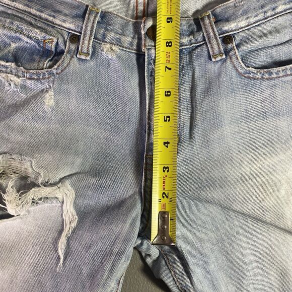 Vintage ABERCROMBIE & FITCH Jeans Flare Low Rise Distressed Y2K 90s Womens 10R - Picture 6 of 13